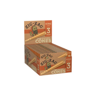 Zig Zag Unbleached King Size Cone 3-Cone Pack - 24pc Display