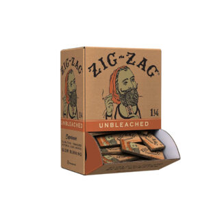 Zig Zag Unbleached Rolling Papers 1.25 in 50-Sheet Booklet - 48-Booklet Gravity Feeder Display