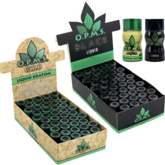 OPMS Kratom Liquid Shots - Black/Gold- 45pc Display