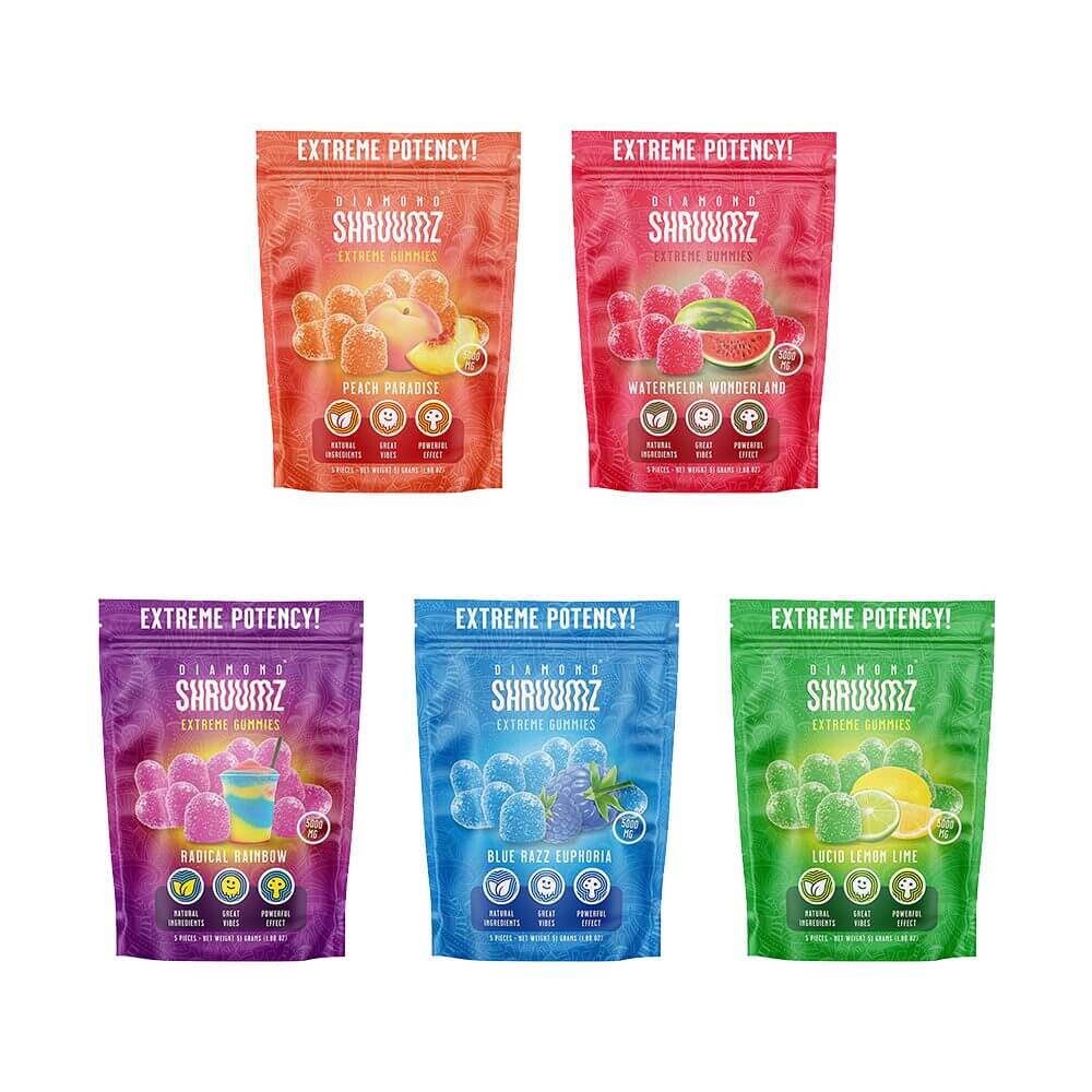 Diamond Shruumz Extreme Gummies - 5000mg 5ct Pouch