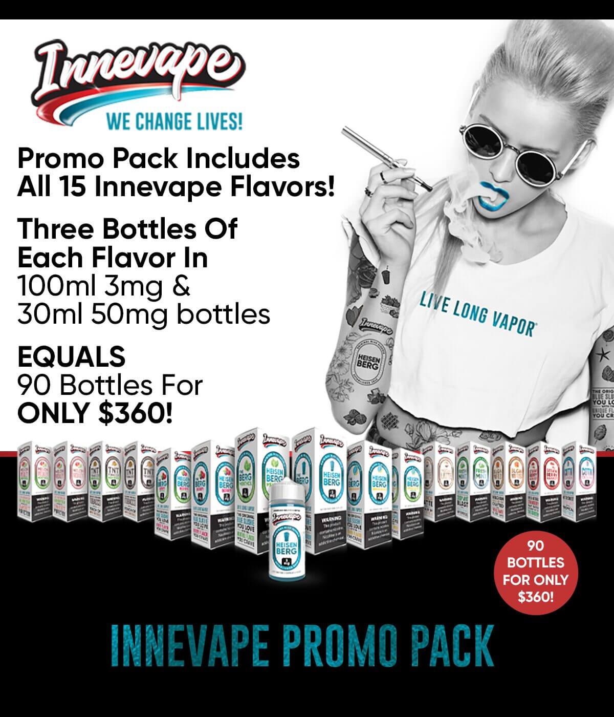Innevape Promo Juice Pack - 90pc Promo Unit