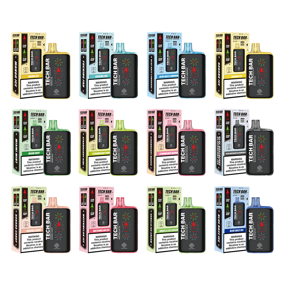 Tech Bar Disposable 25000 Puffs 25mL 50mg - MOQ 5