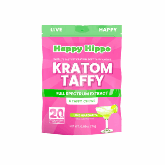 Happy Hippo Kratom Taffy Chews 120mg 6pc Pouch - 12pc Display