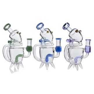 Lookah - Dab Rig 8 in Recycler Cute Alien Glass Water Pipe - WPC2022