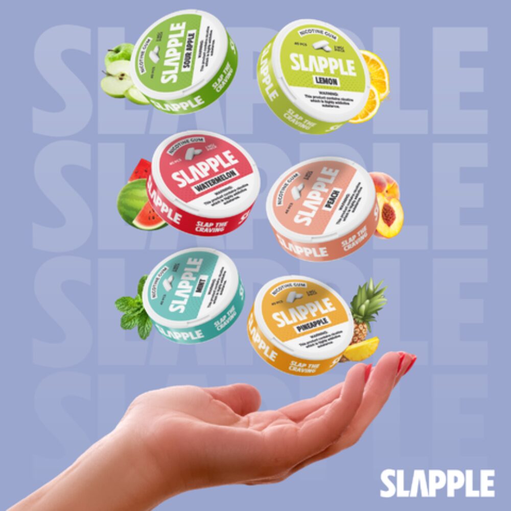 Slapple - DSPLY 5pc- Nic Gum- 40ct Can- SAS