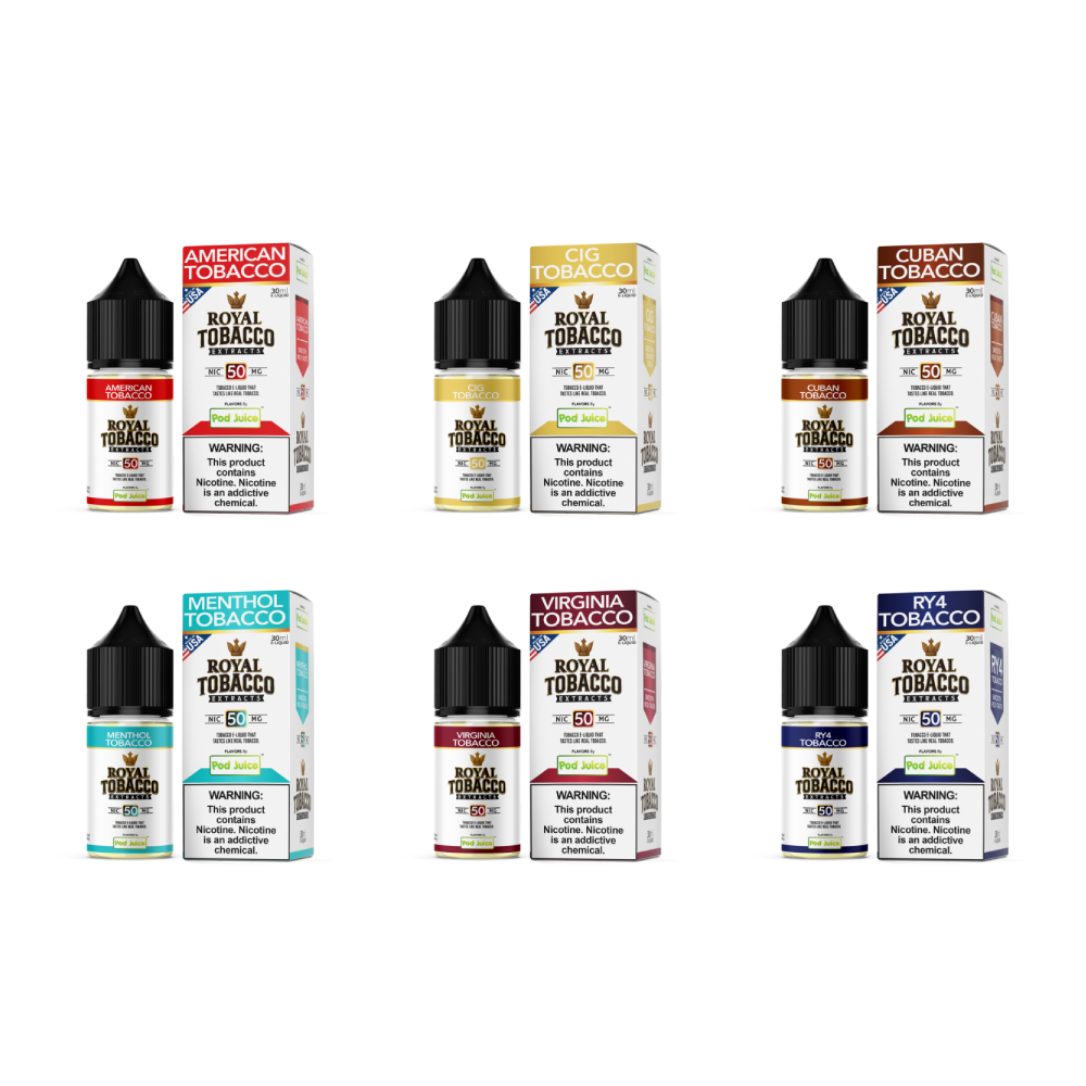 Pod Juice x Royal Tobacco Extracts (LIQ Salt)(30mL)