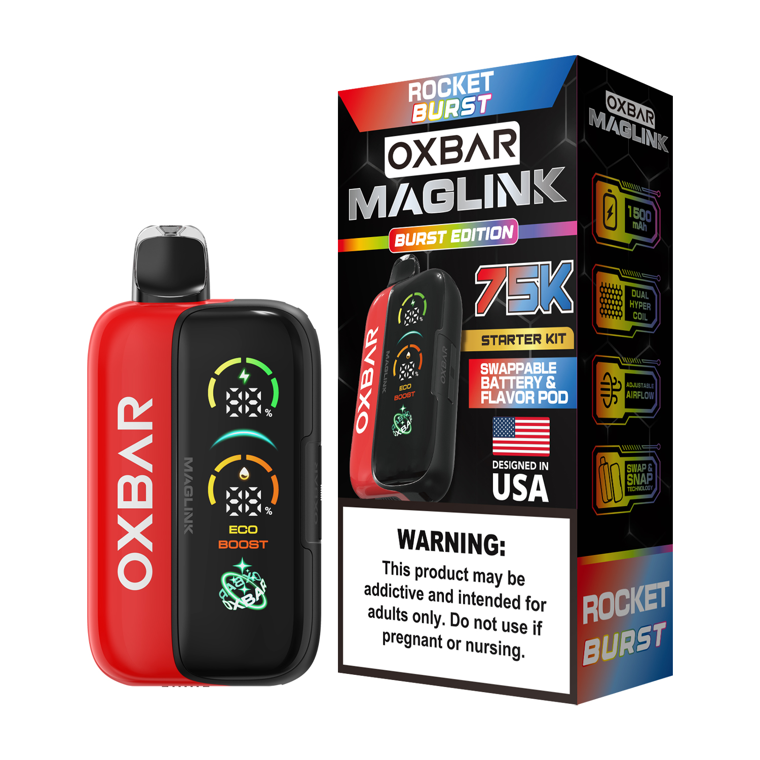 Oxbar Maglink Starter Kit (Dispo) (75000Puff)(30mL) Nixodine - MOQ 5 - Image 9