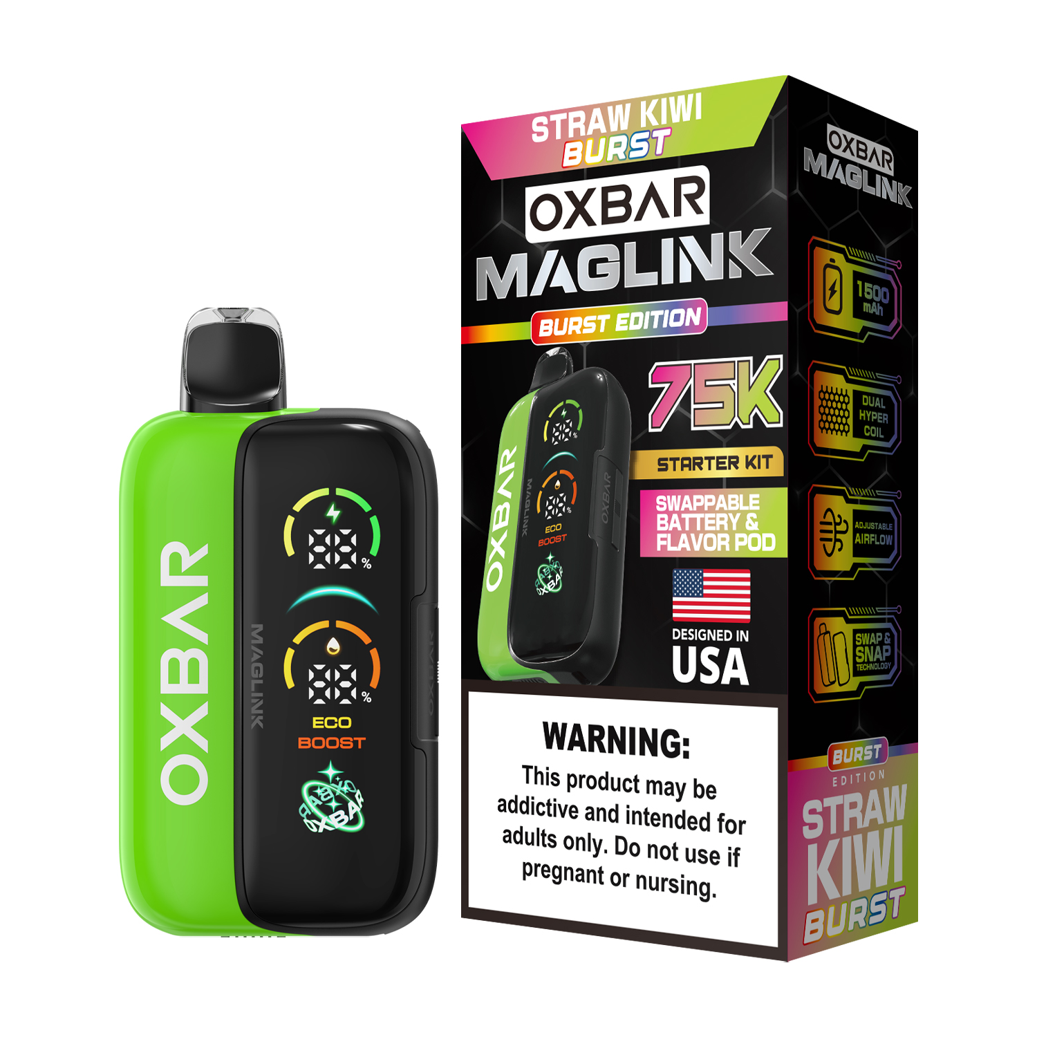 Oxbar Maglink Starter Kit (Dispo) (75000Puff)(30mL) Nixodine - MOQ 5 - Image 8