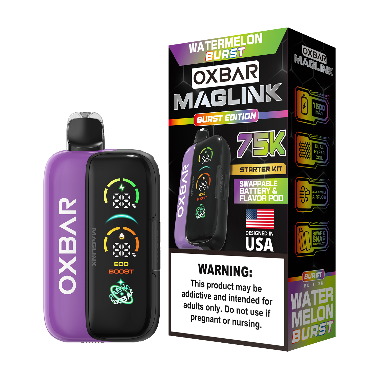 Oxbar Maglink Starter Kit (Dispo) (75000Puff)(30mL) Nixodine - MOQ 5 - Image 4