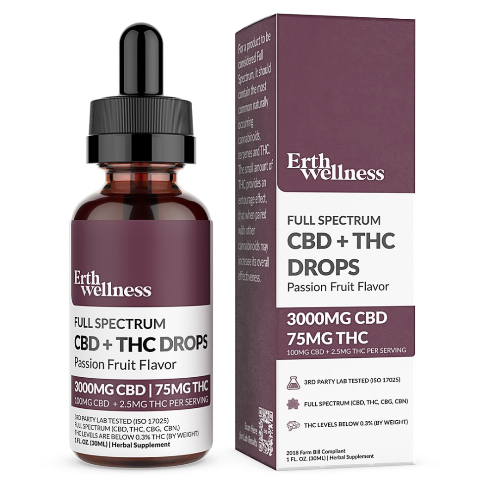 ERTH (CBD)(Tincture)(3000mg 30mL) Full Spectrum CBD + THC Relief Drops - Image 4